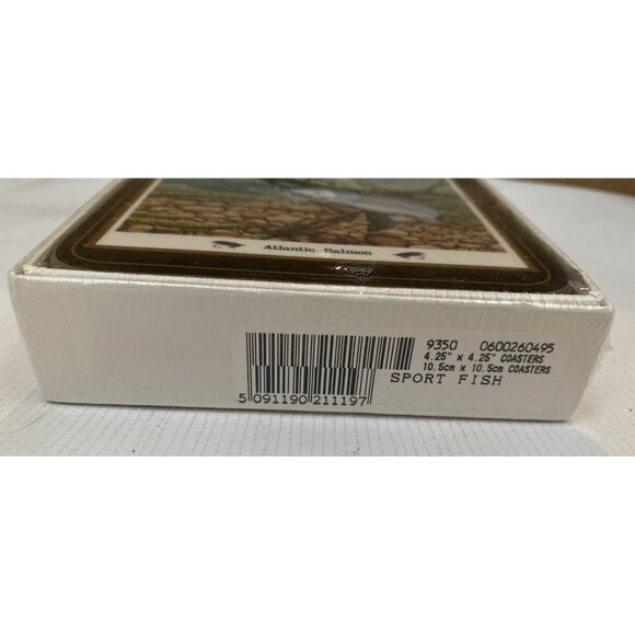 HTF Vintage Sport Fishing 4.25” x 4.25” Coasters Set of Six ~ Made in England - Picture 2 of 3